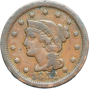 1852 Braided Hair Large Cent Main Image