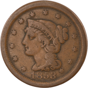 1853 Braided Hair Large Cent Main Image