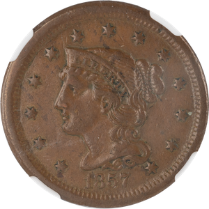1857 Braided Hair Large Cent Main Image