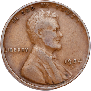 1924-D Lincoln Head Cent, Very Good Main Image