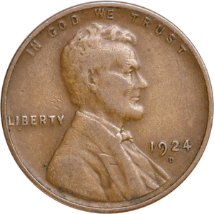 1924-D Lincoln Head Cent, Very Fine Main Image