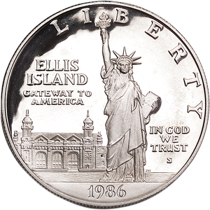 1986-S Statue Of Liberty Silver Dollar (No Case), Choice Proof, PR63 Main Image