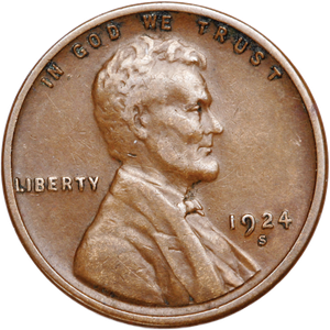 1924-S Lincoln Head Cent VF Main Image