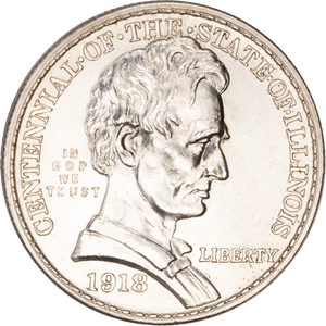 1918 Illinois Centennial Silver Half Dollar Main Image
