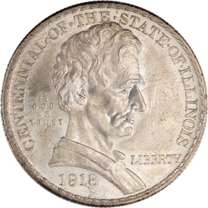 1918 Illinois Silver Commem 50C     AU#2 Main Image