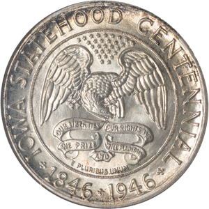1946 Iowa Centennial Silver Half Dollar Main Image