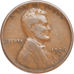 1926-S Lincoln Head Cent VG Main Image