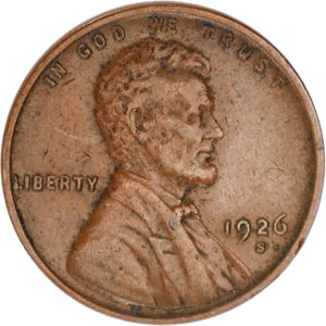 1926-S Lincoln Head Cent AU#2 Main Image