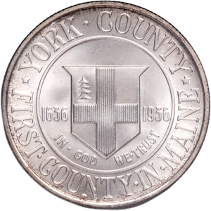 1936 York County, Maine Tercentenary Silver Half Dollar Main Image