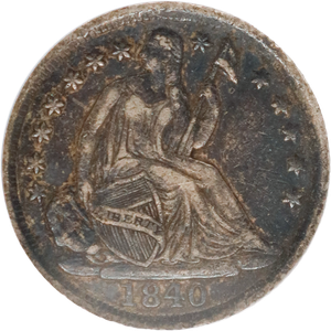1840 LS Slv 1/2 10C Strs No Drp NGC VF35 Main Image