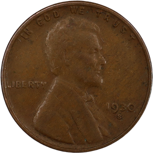 1930-S Lincoln Head Cent VF Main Image