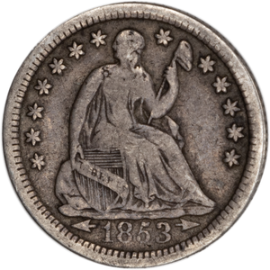1853 Liberty Seated Silver Half Dime, Arrows Main Image