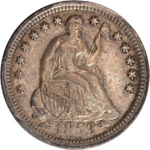 1853 Liberty Seated Silver Half Dime, Arrows Main Image