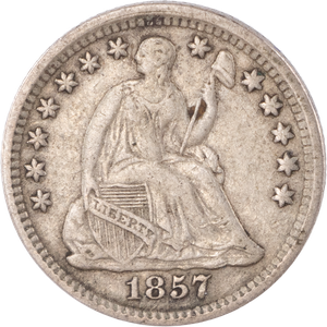 1857 Liberty Seated Silver Half Dime, Stars Main Image