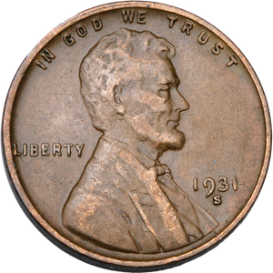 1931-S Lincoln Head Cent VF#2 Main Image