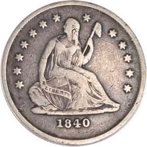 1840-O Liberty Seated Quarter, Drapery Main Image