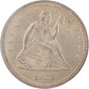 1859 Liberty Seated Silver Quarter, No Motto Main Image