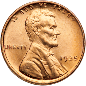 1935 Lincoln Head Cent MS60 Main Image