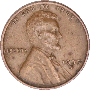 1935-S Lincoln Head Cent VF Main Image