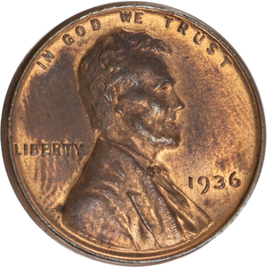 1936 Lincoln Head Cent AU50 Main Image