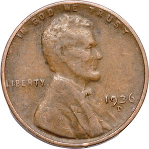 1936-D Lincoln Head Cent Main Image