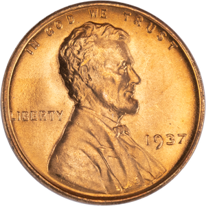 1937 Lincoln Head Cent MS60 Main Image