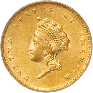 1855 Gold Indian Head, Small Head, Type 2 Main Image