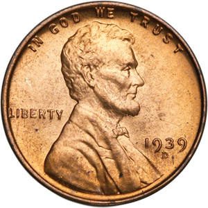 1939-D Lincoln Head Cent MS60 Main Image