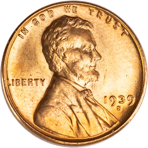 1939-S Lincoln Head Cent MS60 Main Image