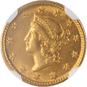 1849-O Liberty Head Gold Dollar, Type 1, NGC Certified Main Image