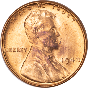 1940 Lincoln Head Cent, UNC Main Image