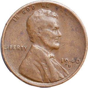 1940-S Lincoln Head Cent CIRC Main Image
