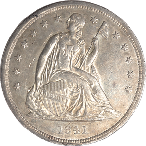 1841 Lib Seated Silver $ NoMto NGC  AU-D Main Image