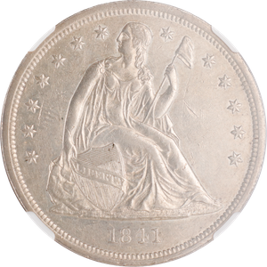 1841 Lib Seated Silver $ NoMto NGC  AU-D Main Image
