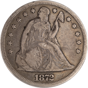1872 Lib Seated Silver $ Motto      VG-D Main Image