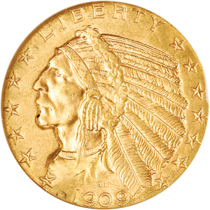 1909-D Indian Head Gold $5 Half Eagle NGC MS64 Main Image