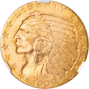 1909-D Indian Head Gold $5 Half Eagle Main Image