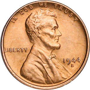 1944-D Lincoln Head Cent MS60 Main Image