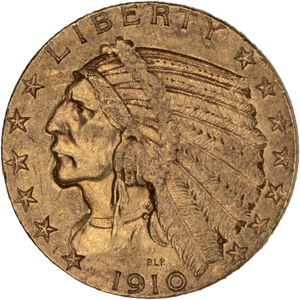 1910-D Indian Head $5 Gold XF Main Image