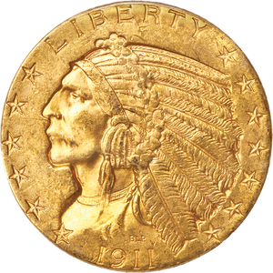 1911 Indian Head $5 Gold Main Image