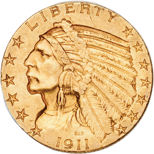 1911-S Indian Head $5 Gold Main Image