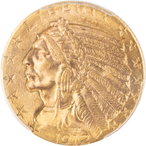 1912 Indian Head $5 Gold Main Image