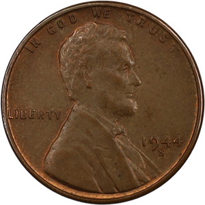 1944-S Lincoln Head Cent AU50 Main Image
