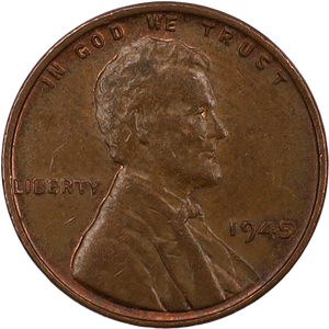 1945 Lincoln Head Cent AU50 Main Image
