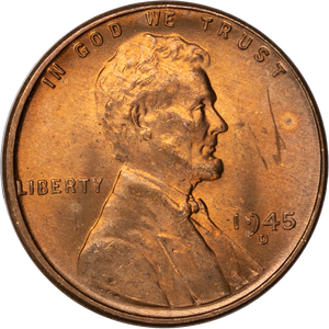 1945-D Lincoln Head Cent AU50 Main Image