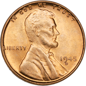 1945-D Lincoln Head Cent MS60 Main Image