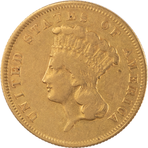 1861 Gold $3 Indian Head Main Image