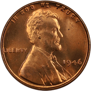 1946 Lincoln Head Cent MS60 Main Image