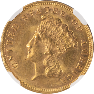1888 $3 Gold Indian Head Main Image