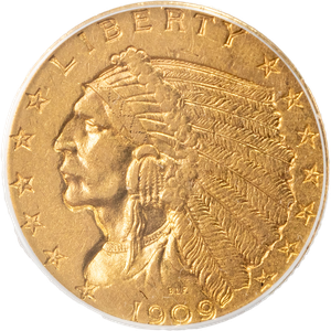 1909 Gold Indian Head Quarter Eagle Main Image